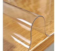 Clear PVC Tablecloth 1.5mm Thick | Waterproof Table Protector | Non-Slip Transparent Table Cover for Kitchen,Dining Room,Office & Writing Desk | Easy-Clean,Durable Vinyl Mat | 27.56x98.43in/70x250cm