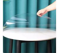 Clear PVC Tablecloth Protector, 0.8mm Waterproof and Wipeable Round Table Cover - Durable Transparent Plastic Protector for Dining and Event Use