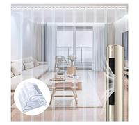 Clear PVC Vinyl Door Strips Curtain - Heavy-Duty Slide-In Strips for Freezers Coolers Warehouse Doors - 180x400cm (70.87x157.48in) - Energy Efficient & Easy to Install