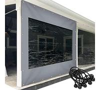 Clear PVC Waterproof Outdoor Tarp Curtain -Pergola Cover with Reinforced Side Panels & Grommets for Patio & Porch - Gray 2.2x2.5m/7.2x8.2ft