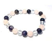 Clear Quartz Amethyst Rose Quartz Gemstone Beaded Bracelet Crystal Healing Gift positive Energy Love Meditation Fashion handcrafted accessory