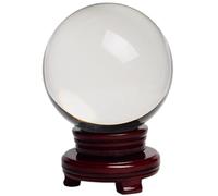 Clear Quartz Crystal Ball,Small White Crystal Sphere with Stand, Crystals for Gifts, Family Decorative, Home Office Decor,Bringing in Wealth and Fortune,40mm