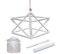Clear Quartz Crystal Singing Merkaba Pyramid with Exquisite Case, Rope, Acrylic & Suede Striker, Chakra Optically Healing Musical Instrument for Meditation Yoga(6inch)