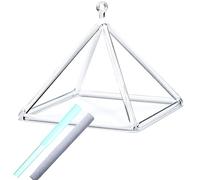 Clear Quartz Crystal Singing Pyramid Crystal Singing Pyramid Set Healing Musical Instrument for Sound Healing Meditation Accessories (Size : 6 inch)