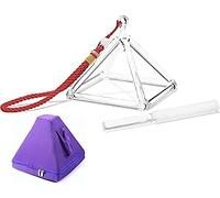Clear Quartz Crystal Singing Pyramid, For Sound Healing Meditation Prayer, Healing Musical Instrument, With Crystal Striker And Carry Case Bag,12 inch