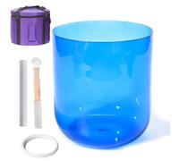 Clear Quartz Crystal Sound Bowl for Sound Healing and Meditation, Natural Cosmic Light Alchemy Bowl, A Note - 7In 440Hz