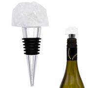 Clear Quartz Crystal Stone Metal Wine Bottle Stopper