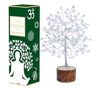 Clear Quartz Crystal Tree of Life - Gemstone Tree for Positive Energy, Feng Shui Decor - Handmade Chakra Tree, Good Luck - Money Bonsai, Healing Stones Gem Tree, Meditation Accessories, Spiritual Gift