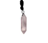 Clear Quartz Healing Crystal Necklace Adjustable Rope Natural Stone Point Hexagonal Tip Pendant Necklace Spiritual Reiki Quartz Gemstone Jewelry for Women Men，A-purple Amethyst，G-Rose quartz