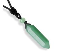 Clear Quartz Healing Crystal Necklace Adjustable Rope Natural Stone Point Hexagonal Tip Pendant Necklace Spiritual Reiki Quartz Gemstone Jewelry for Women Men，A-purple Amethyst，E-green Avenritune