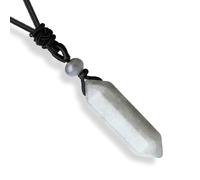 Clear Quartz Healing Crystal Necklace Adjustable Rope Natural Stone Point Hexagonal Tip Pendant Necklace Spiritual Reiki Quartz Gemstone Jewelry for Women Men，A-purple Amethyst，F-labradorite