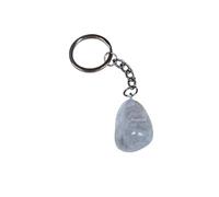 Clear Quartz Keyring, A Stone of Energy, Tumbled Semi-Precious Gemstone Key Chain, Healing Crystal For Energy (Clear Quartz)