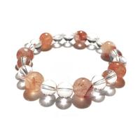 Clear Quartz & Red Aventurine Bracelet - Amplified Wealth & Energy Gift Set, Crystal Bracelet for Career Success & Abundance, Reiki Charged New Year's Spiritual Gift (17cm)
