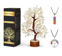 Clear Quartz Tree - Feng Shui Crystals and Stones - Gemstone Bonsai Tree - Good Luck Gems - Crystal Tree of Life - Spiritual Room Decor - Meditation Gifts - Spiritual Things