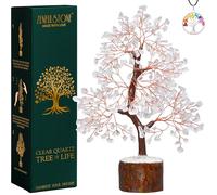 Clear Quartz Tree of Life for Home, Office, and Desk Décor | Handmade Bonsai for Clearity, Positive Energy & Focus | Perfect Concentration Gift for Mom