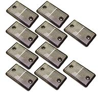 Clear Rectangular Front Reflector White Pack of 10 Trailer Fence Gate Post TR071