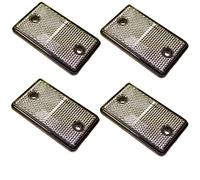 Clear Rectangular Front Reflector White Pack of 4 Trailer Fence Gate Post TR071