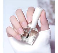 Clear, Red, Purple & Blue Water-Based Nail Polish - 2 in 1 Base Coat & Top Coat - Fast Drying, Long Lasting, High Shine Gel-Like Finish - Strengthens & Protects Natural Nails (Clear)