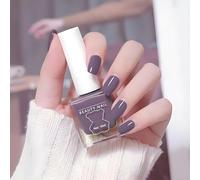 Clear, Red, Purple & Blue Water-Based Nail Polish - 2 in 1 Base Coat & Top Coat - Fast Drying, Long Lasting, High Shine Gel-Like Finish - Strengthens & Protects Natural Nails (Purple)