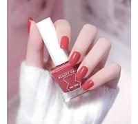 Clear, Red, Purple & Blue Water-Based Nail Polish - 2 in 1 Base Coat & Top Coat - Fast Drying, Long Lasting, High Shine Gel-Like Finish - Strengthens & Protects Natural Nails (Red)