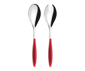 Clear Red SALAD SERVERS 'FEELING' "CUTLERY"