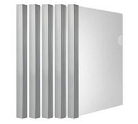 Clear Report Covers with Solid Color 25mm Sliding Bar (20C, 200-sheet Capacity), Transparent Resume Presentation File Folders Organizer Binder, for Letter/A4 Size Paper, 10 Pcs, Solid White