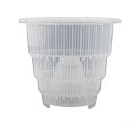Clear Resin Mesh Orchid Pot with Root Guide Grooves, Ventilated Plastic Container for Home Garden Plant Care, Good Drainage(L)