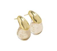 Clear Resin Waterdrops Earrings Portable Alloy Designs Versatile Fashion Jewelry Gift Ideas Comfortable Resin Ear Studs