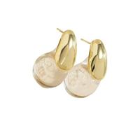 Clear Resin Waterdrops Earrings Portable Alloy Designs Versatile Fashion Jewelry Gift Ideas Comfortable Resin Ear Studs
