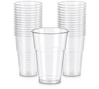 Clear Reusable Plastic Beer Cups 16oz Pack of 300 - Reusable Drinking Cups for Beer, Lager, Cider, Soft Drinks & Cocktails - Premium Crack Resistant PET Cups - Perfect for Parties, BBQs, Festivals