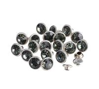 Clear Rhinestone Rivets, Crystal Rhinestone Rivet Studs 6mm/8mm Multicolor 100 Pcs(Black Diamond,6mm)