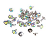 Clear Rhinestone Rivets, Crystal Rhinestone Rivet Studs 6mm/8mm Multicolor 100 Pcs(Color3,8mm)