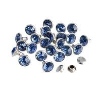 Clear Rhinestone Rivets, Crystal Rhinestone Rivet Studs 6mm/8mm Multicolor 100 Pcs(Light Blue,8mm)
