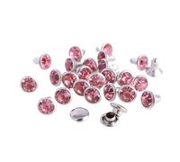 Clear Rhinestone Rivets, Crystal Rhinestone Rivet Studs 6mm/8mm Multicolor 100 Pcs(Light Pink,8mm)