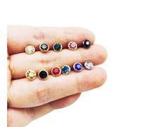 Clear Rhinestone Rivets, Crystal Rhinestone Rivet Studs Multicolor 6mm Pack of 100 for DIY Craft