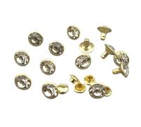 Clear Rhinestone Rivets, Crystal Rhinestone Rivets 8mm Multicolor Pack of 50 for DIY Crafts(White Rivets)