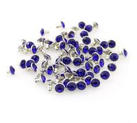 Clear Rhinestone Rivets, Crystal Rhinestone Rivets Stud 7mm Multicolor Copper 100 pcs(Blue)