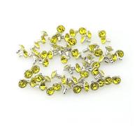 Clear Rhinestone Rivets, Crystal Rhinestone Rivets Stud 7mm Multicolor Copper 100 pcs(Yellow)