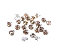 Clear Rhinestone Rivets, Rhinestone Rivets 100 Pcs 6-8mm Multicolor(Light Colorado Topaz,6MM)