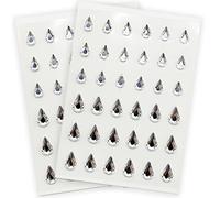 Clear Rhinestone Sticker, 2 Sheets Self-Adhesive Acrylic Crystal Gems Stickers, Drop Shape Diamante Gems for Nail Art Phone Decorations DIY Crafts Makeup Festival, 72 Pcs