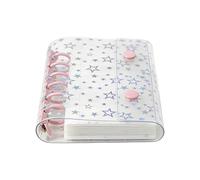 Clear Ring Binder Cover,A7 Glitter Star Budget Planner Protective Case | 6 Rings Binder | Suitable for Diaries, Albums, Envelopes for Money, Organizers, Ordner, Loose Sheets