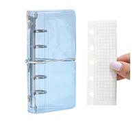 Clear Ring Binder - Transparent Fillable Journal Cover, 4.96 x 2.44 x 0.98 Inches M2.5 Loose Leaf Binder with Strap for School Office Home Travel Students Teens Youth Document Storage