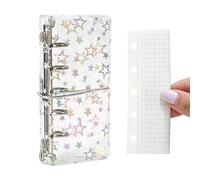 Clear Ring Binder - Transparent Fillable Journal Cover, 4.96x2.44x0.98 inches M2.5 Loose Leaf Binder with Strap for School Office Home Travel Students Teens Youth Document Storage Organizer