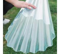 Clear Roof Sheet,1.2mm Corrugated Roofing Sheets,FRP Daylighting Plate,Flame Retardant/Rainproof/Anti-UV Garage Roofing Covers,Replacement Shed Panel,1/3/6/7/9/10 Pcs (0.9x1m/35x39in,6 Pcs)