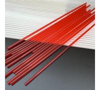Clear Round Bar Model Material Stick, 100pcs Colorful Transparent Acrylic Round Rod, Acrylic Sticks for Cake Pops, Acrylic Sticks for Cake Toppers Flat(Red,3x150mm)