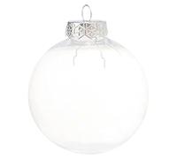 Clear Round Glass Christmas Tree Baubles 12PCS Spheres Ornaments Decoration Plastic Clear Balls Ornaments for DIY Xmas Party Birthday Wedding Decor