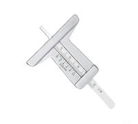 Clear scale stainless steel tire tread depth gauge with burr edges, designed for accurate tire wear assessment and easy portability (B)