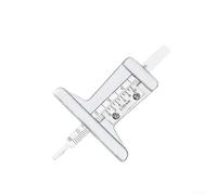 Clear scale stainless steel tire tread depth gauge with burr edges, designed for accurate tire wear assessment and easy portability (A)