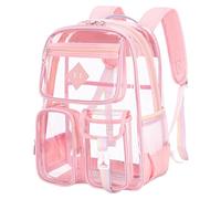 Clear School Bags See Through Waterproof Book Bag with Multi Pocket Lightweight Backpack Concert Bag Cute Personalised School Bags for Girls Boys Transparent Backpacks