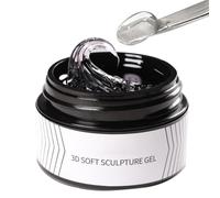 Clear Sculpting Gel Nails Non-Stick Hand Nail Solid Builder Gel Unbroken Natural Nail Easy to Shape Long-Lasting Need to Use UV Lamp Beauty Nails Art DIY Salon Home
